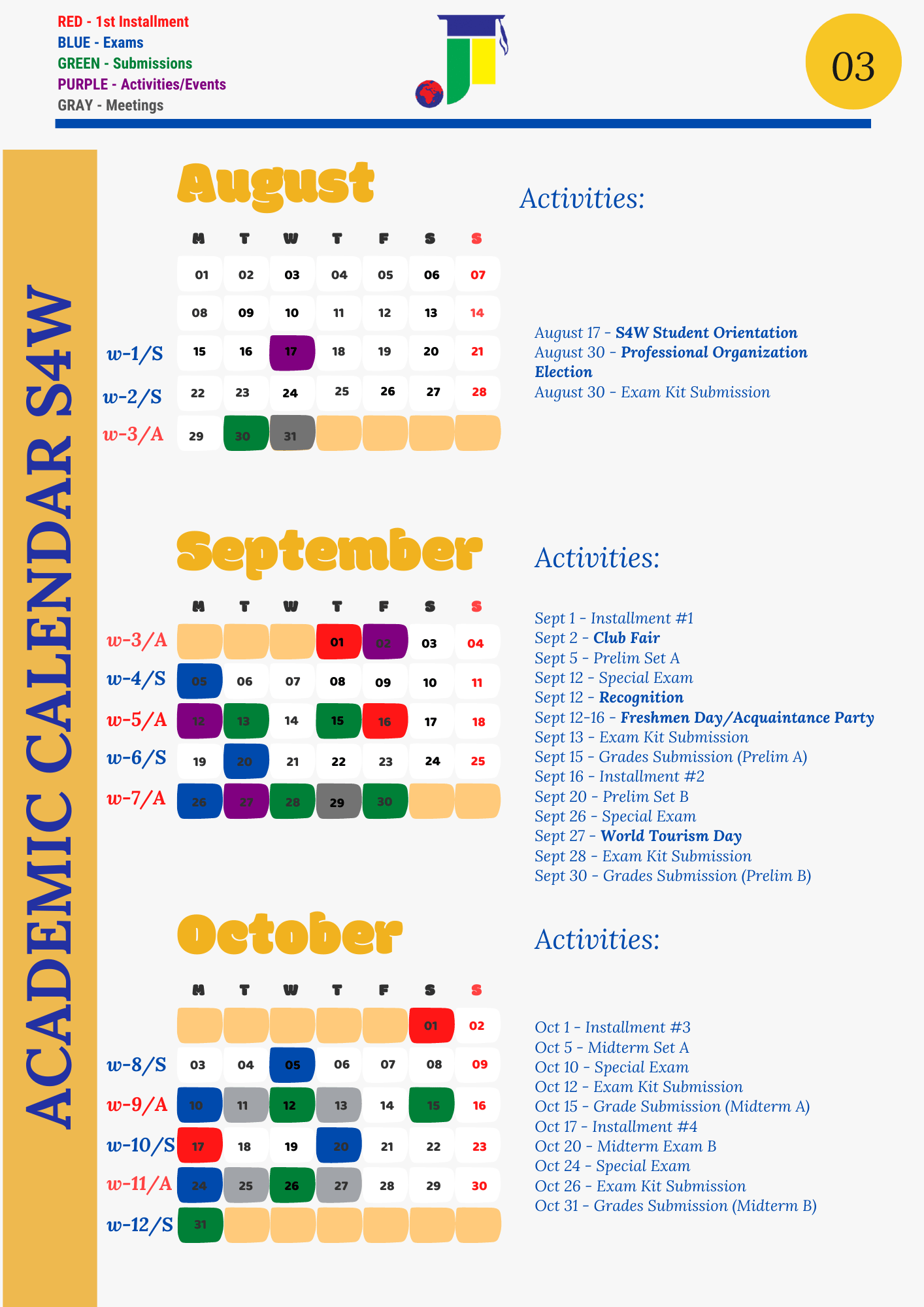 Academics Calendar